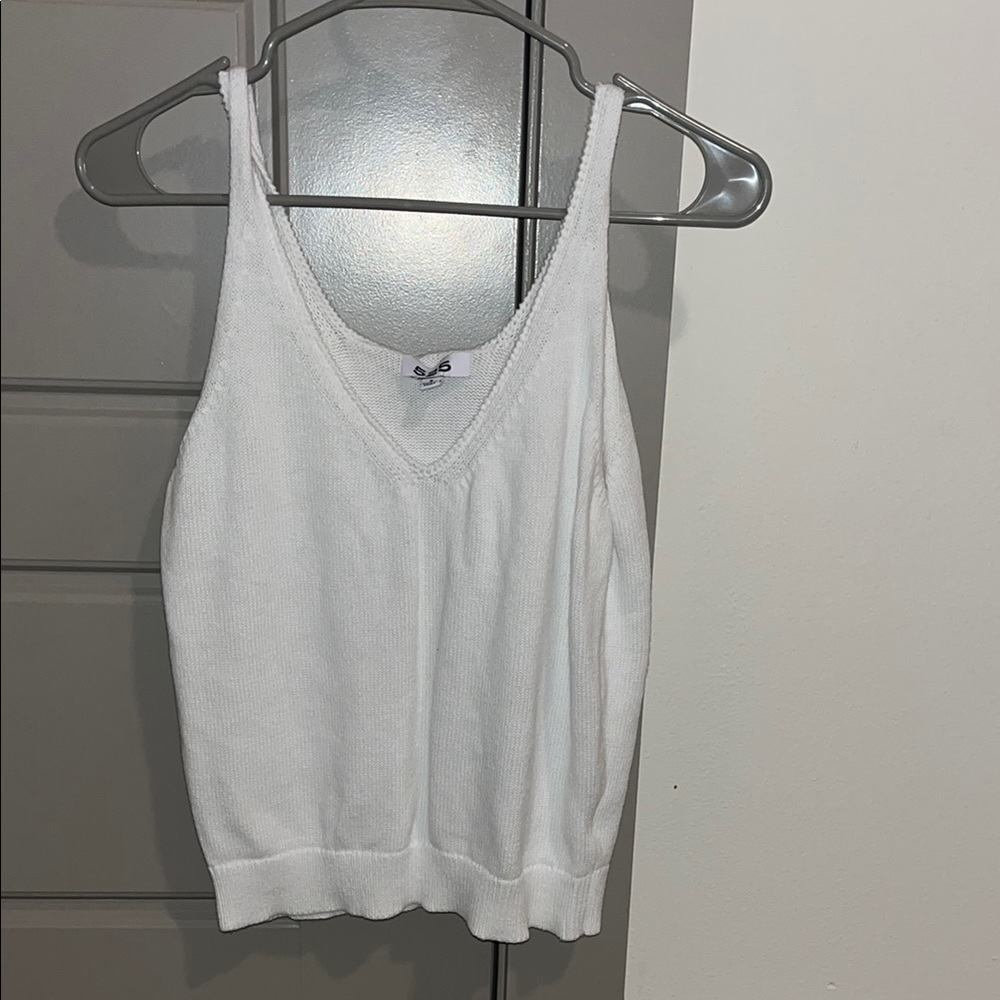 White V-Neck Women's Top